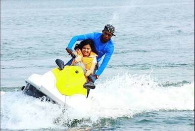 Enjoying an exciting water sports adventure on the river