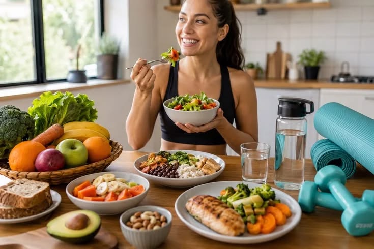 women enjoying a bowl of nutritious food at home